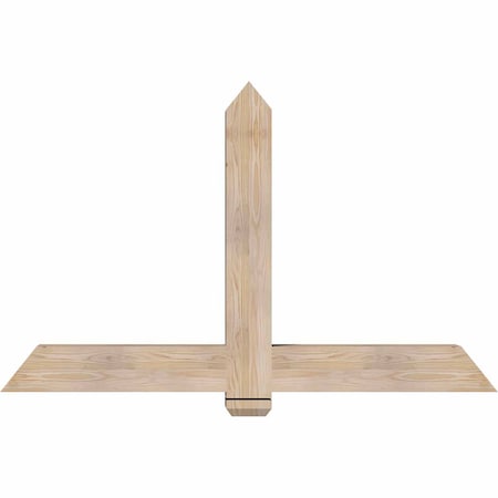 Ekena Millwork Eugene Smooth Timber Gable Bracket, Douglas Fir, 60"W x 38"H x 5 1/2"D x 5 1/2"F, 15/12 Pitch GBW060X38X0606EUG00SDF